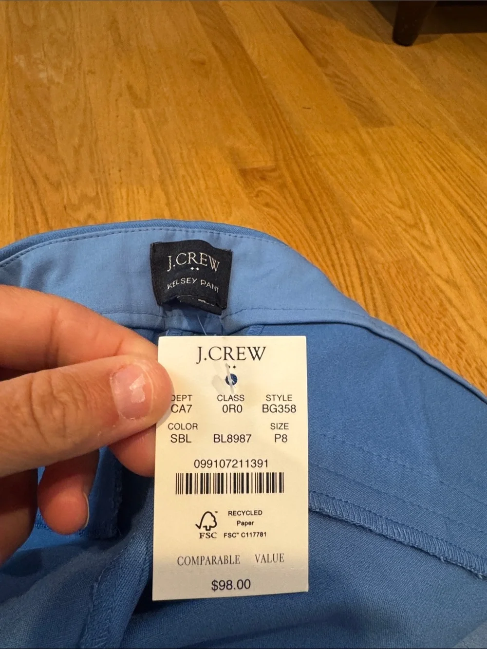 J. Crew Bright Blue Kelsey Pants